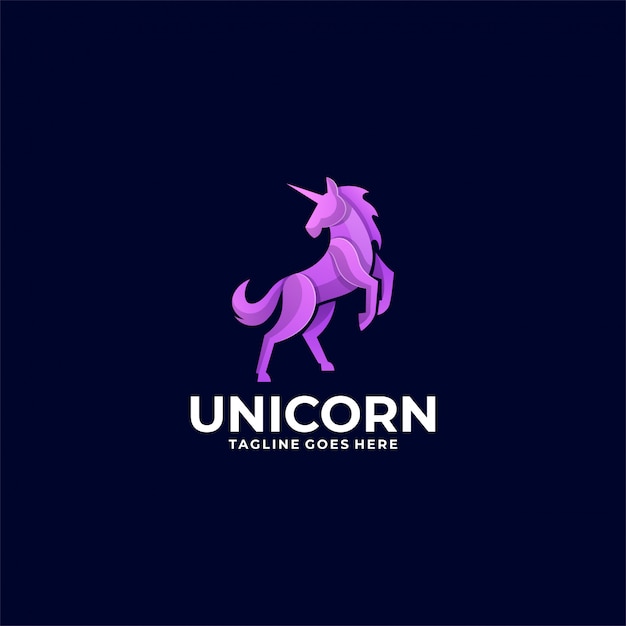  Logo  Unicorn Jump Gradient Colorful 