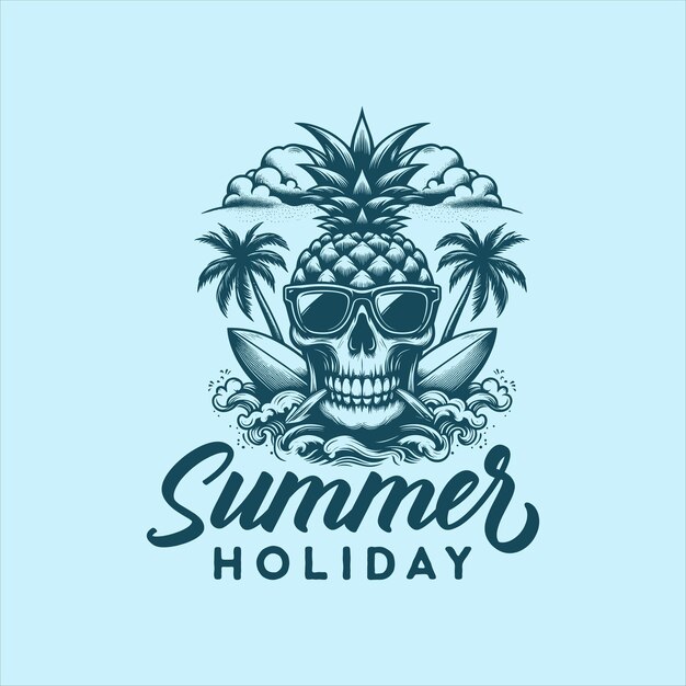 Vector logo vector skull summer vector illustration