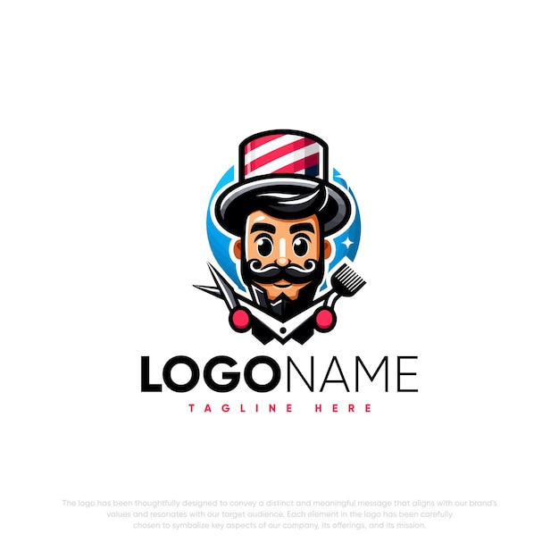 Logo with barber concept design for branding