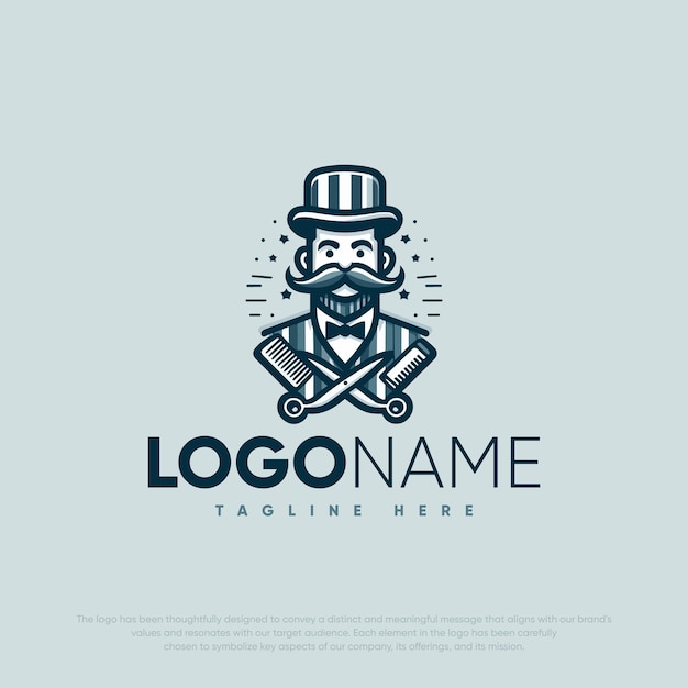 Logo with barber concept design for branding