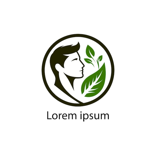 a logo with a person holding a leaf white background