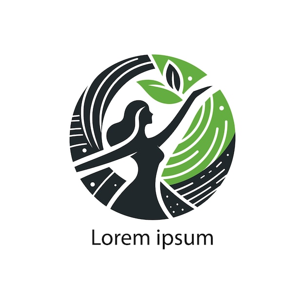 a logo with a person holding a leaf white background