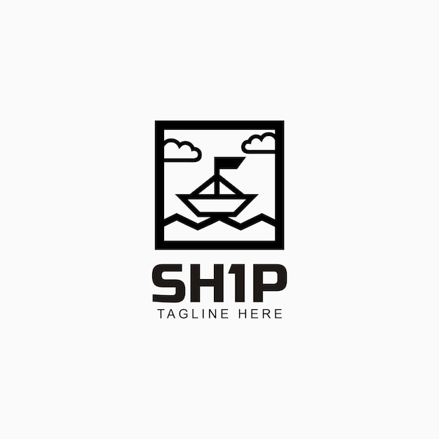 Logo with ships simple design concept