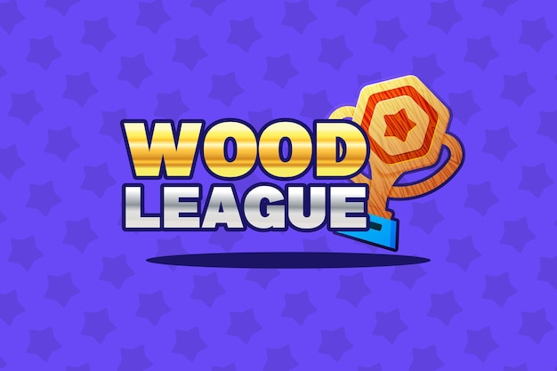 A logo for wood league is shown on a purple background.