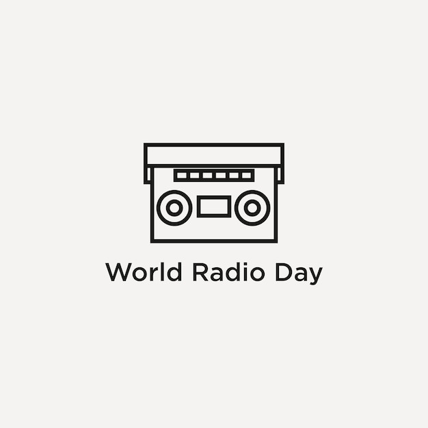 logo world radio day design art template