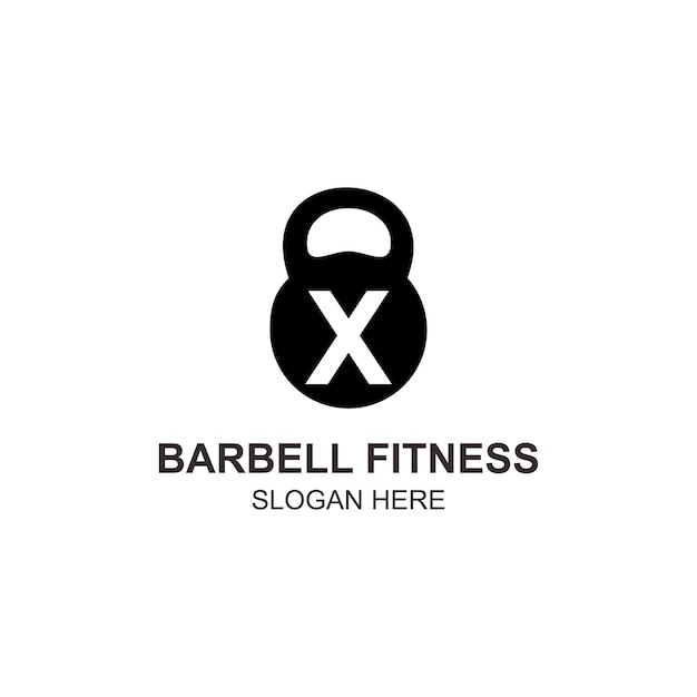 Logo x barbell fitness design