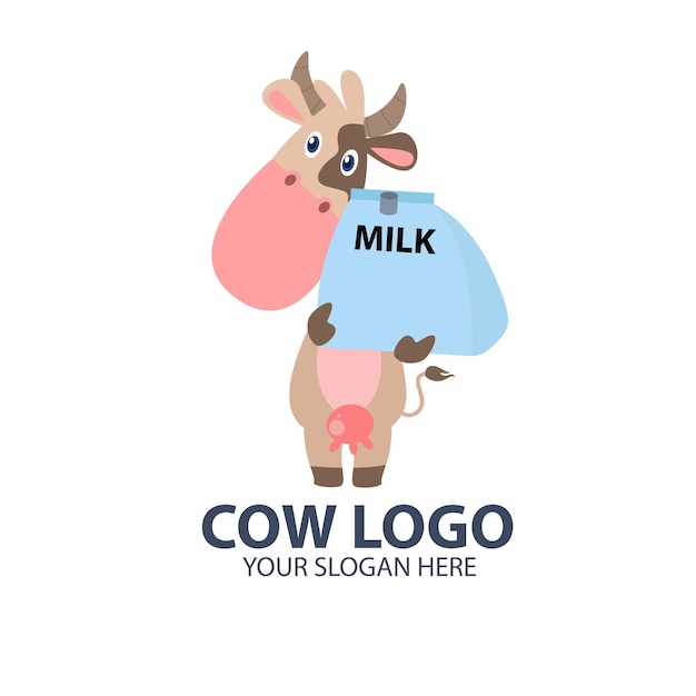 Logo for your business with cute cow character