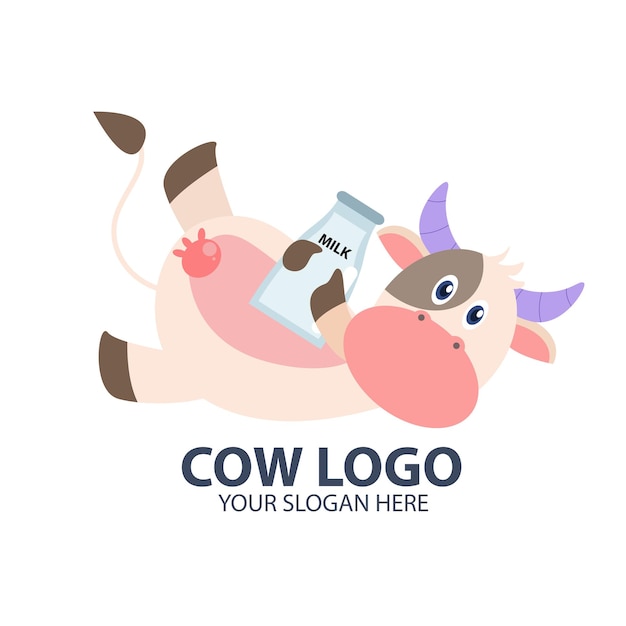 Logo for your business with cute cow character