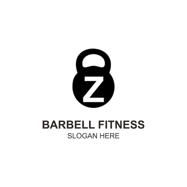 Logo z barbell fitness design