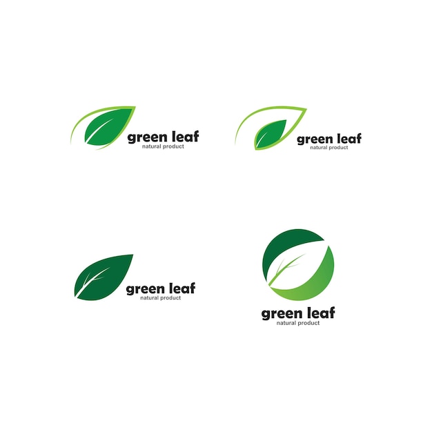 Logos of green leaf ecology nature element vector icon