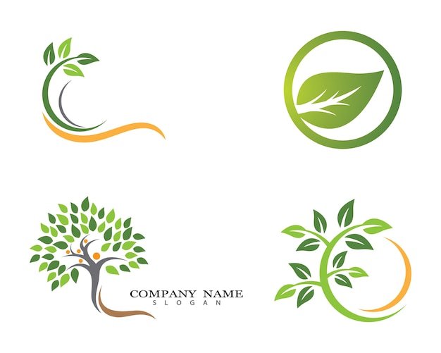 Logos of green leaf ecology nature element