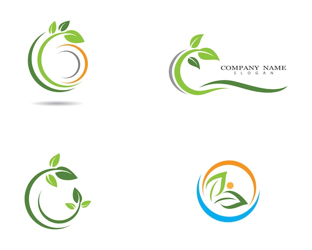 Logos of green leaf ecology 