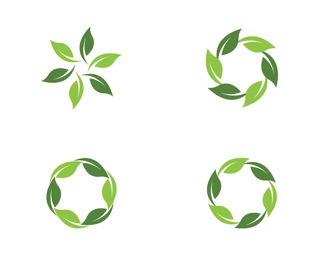 Logos of green tree leaf ecology nature element vector icon