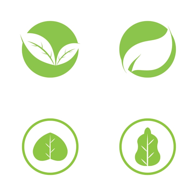 Logos of green Tree leaf ecology nature element vector