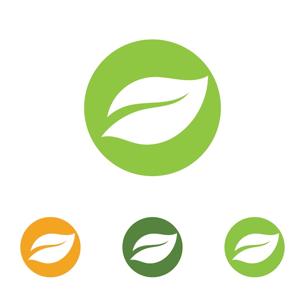 Logos of green Tree leaf ecology nature element vector