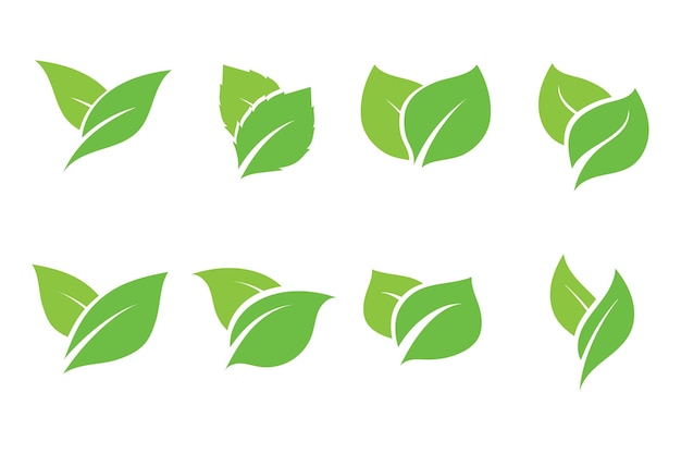 Logos of green Tree leaf ecology nature element vector