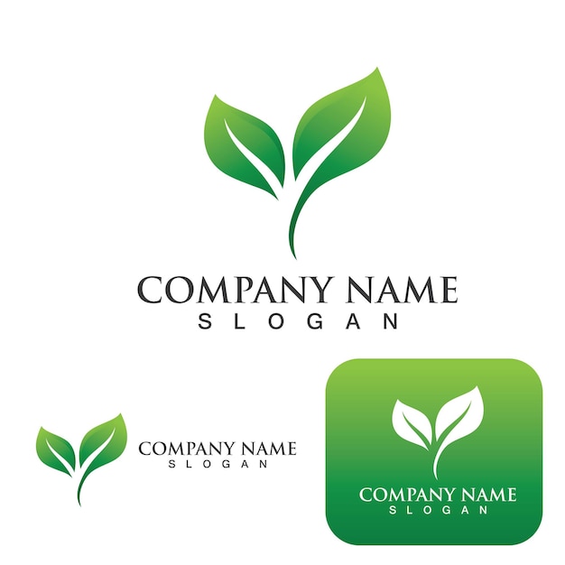 Logos of green Tree leaf ecology template vector logo