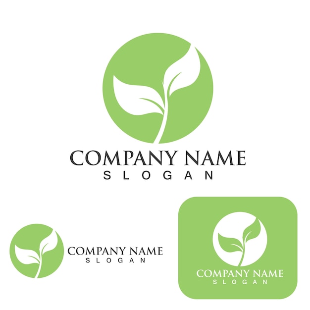 Logos of green Tree leaf ecology template vector logo