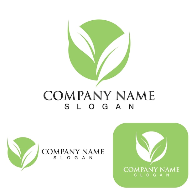 Logos of green Tree leaf ecology template vector logo