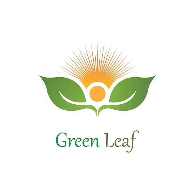 Logos of green Tree leaf ecology