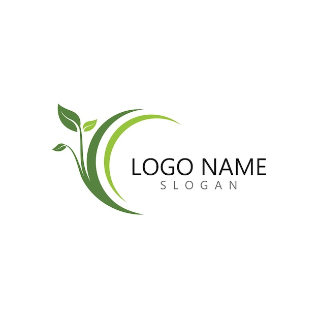 Logos of green Tree leaf ecology