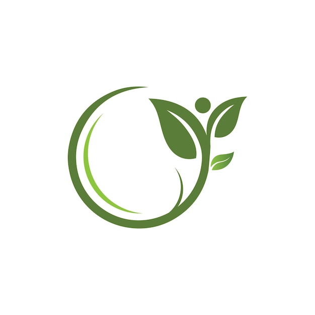 Logos of green Tree leaf ecology