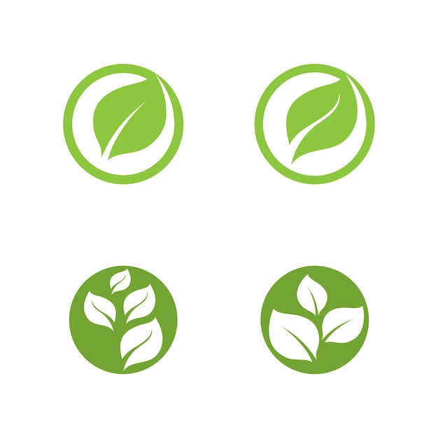 Logos of green Tree leaf ecology