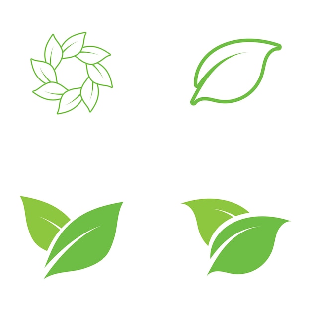 Logos of green Tree leaf ecology