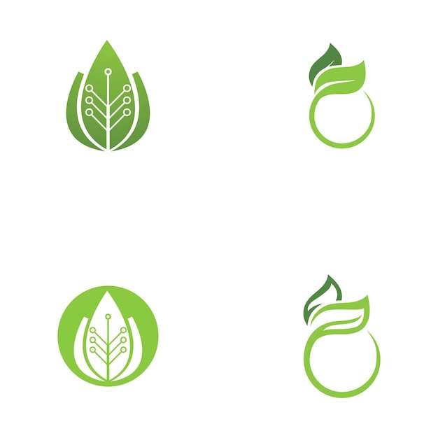 Logos of green Tree leaf ecology