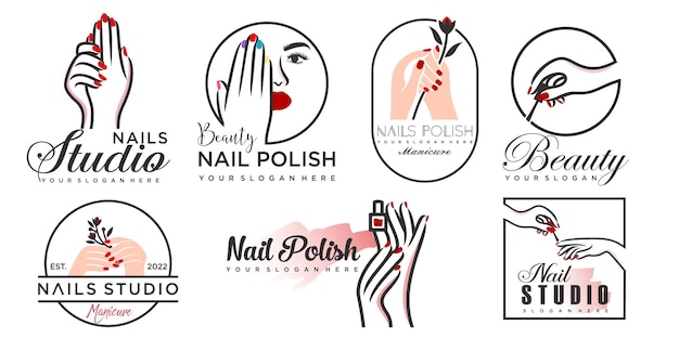 Logotype for nail art studio design template