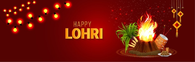 Lohri celebration banner or header