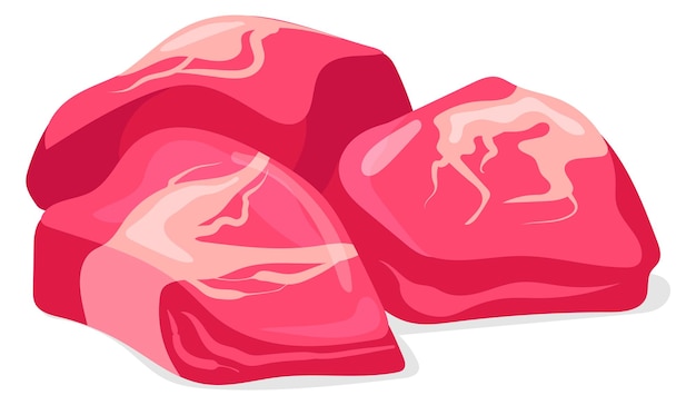 Loin chop icon Cartoon raw meat pieces