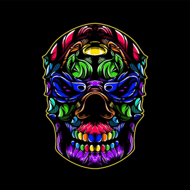 lolipop colorful decorative skull pattern mascot