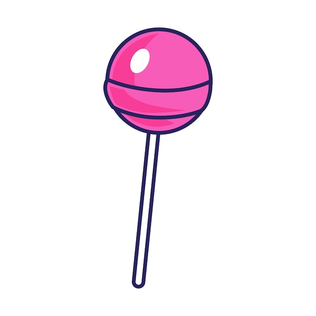 Vector lollipop candy cartoon icon illustration on a white background