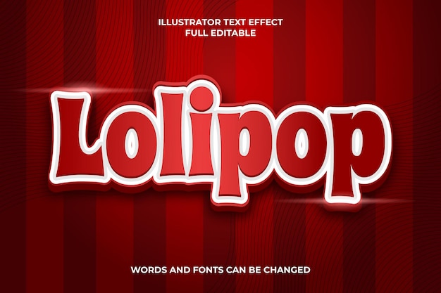 lollipop editable text effect