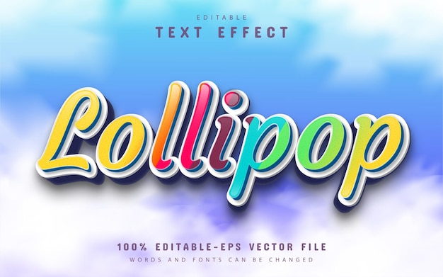 Lollipop text effect editable