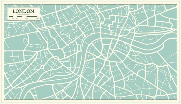 Vector london map in retro style. vector illustration.