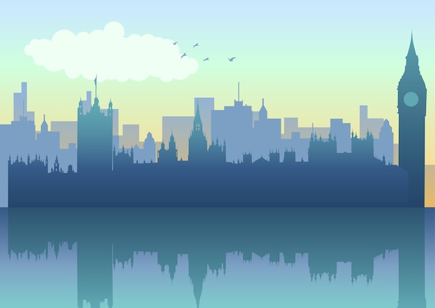 London skyline in silhouette