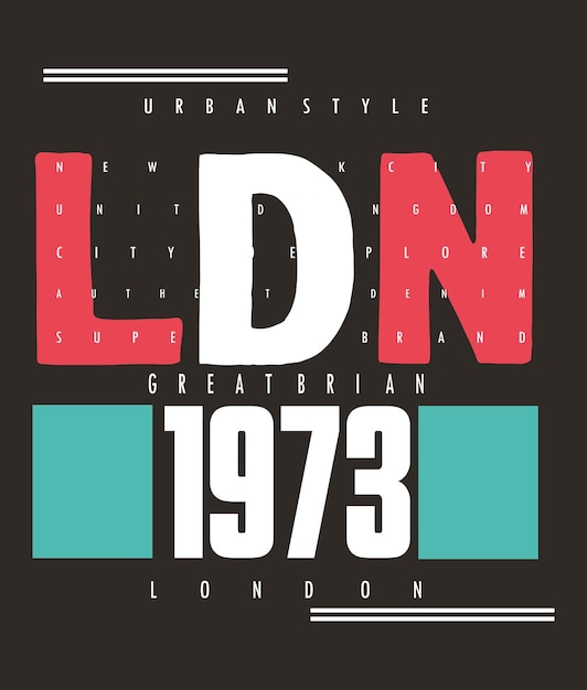 London typography design tshirt print vector illustration