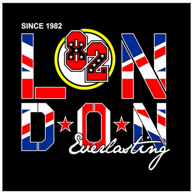 London UK flag Vintage typography design in vector illustration tshirt clothing and other uses