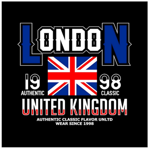 London UK flag Vintage typography design in vector illustration tshirt clothing and other uses