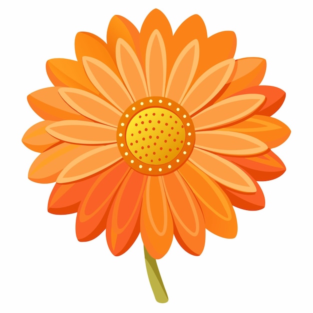 Vector lone orange daisy against white background