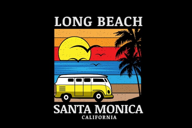 Long beach santa monica California color orange yellow and blue