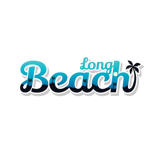 Long beach summer holidays beach sign symbol vector art