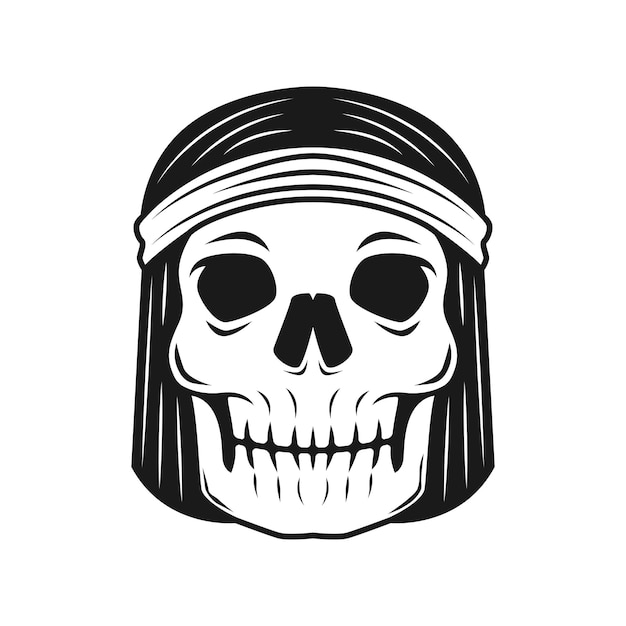 long hair skull with headband