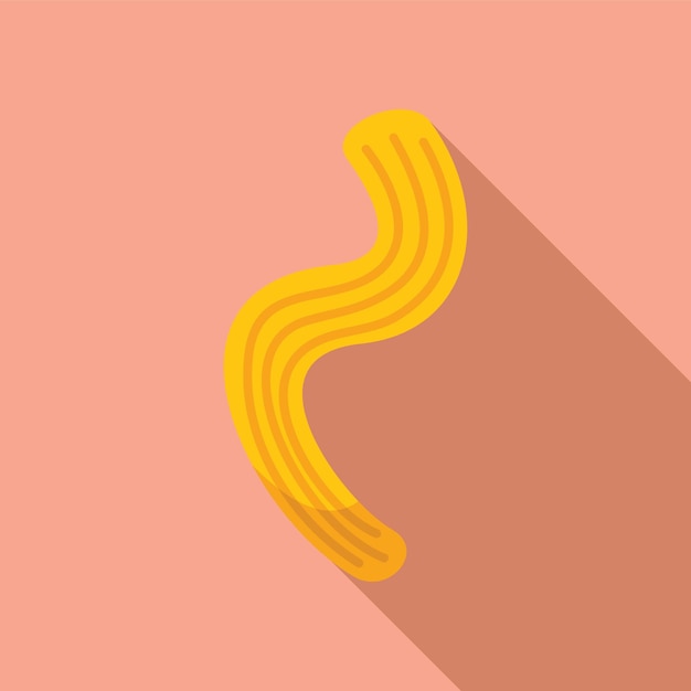 Vector long macaroni pasta illustration floating over a pink background