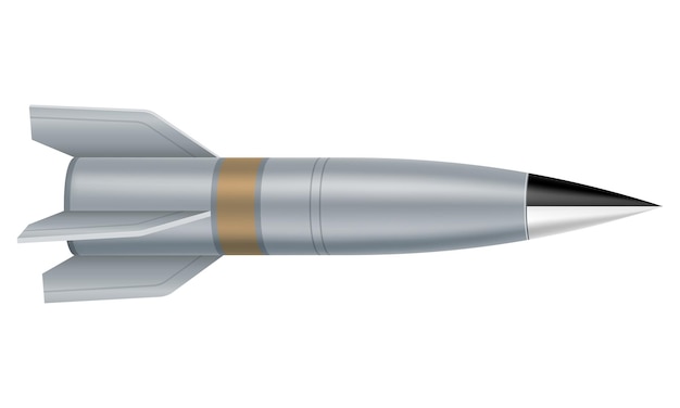 Long range ballistic military missile vector illustration