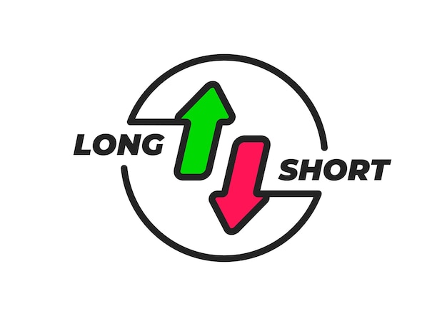 Long and short positions in crypto trading symbol vector