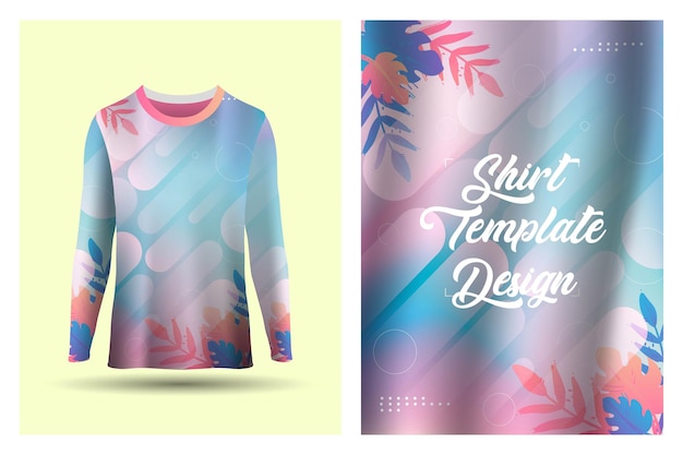 Long sleeve casual tshirt design concept template