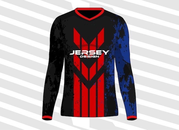 Long sleeve men tshirt jersey vector template